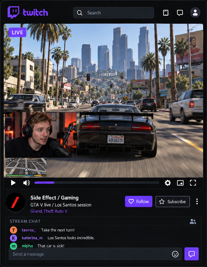 Twitch — GTA V livestream
